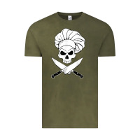 Vintage Olive chef skull and crossbones knives halloween Vintage Tee - linhVisuals
