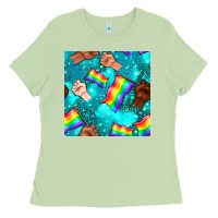 Matcha Pride lgbtq hands with flag seamless pattern Ladies Tee - BundleAndBundleShop