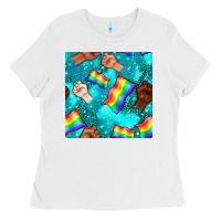White Pride lgbtq hands with flag seamless pattern Ladies Tee - BundleAndBundleShop