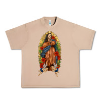Burro Lady of Guadalupe with Roses Urban Heavy Tee - texasbilliewilder