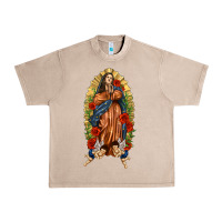 French Oak Lady of Guadalupe with Roses Urban Heavy Tee - texasbilliewilder