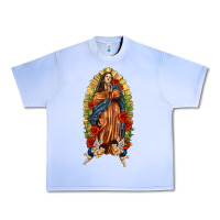 Grape Ice Lady of Guadalupe with Roses Urban Heavy Tee - texasbilliewilder