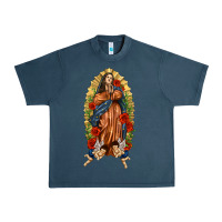 Lady Of Guadalupe With Roses Urban Heavy Tee | Teevron