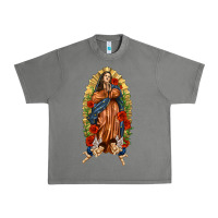 Tornado Lady of Guadalupe with Roses Urban Heavy Tee - texasbilliewilder