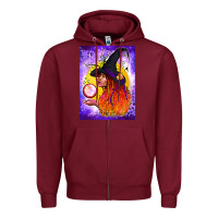 Burgundy witch with crystal ball air freshener Zipper Hoodie - BundleAndBundleShop