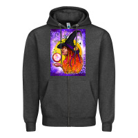 Charcoal Heather witch with crystal ball air freshener Zipper Hoodie - BundleAndBundleShop