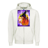 Oatmeal Heather witch with crystal ball air freshener Zipper Hoodie - BundleAndBundleShop