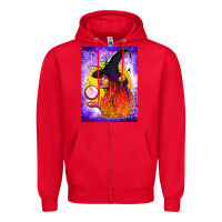 Red witch with crystal ball air freshener Zipper Hoodie - BundleAndBundleShop