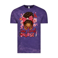 Cloud Purple one loved nurse afro messy bun Vintage Tee - texasbilliewilder