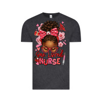 Vintage Black one loved nurse afro messy bun Vintage Tee - texasbilliewilder