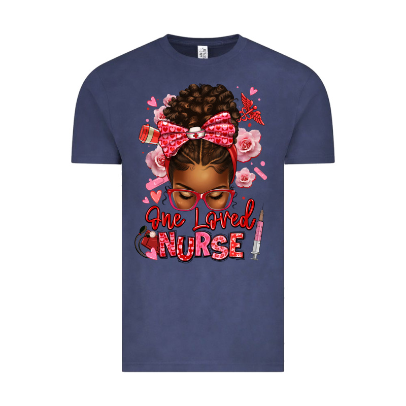 One Loved Nurse Afro Messy Bun Vintage Tee by texasbilliewilder | Teevron