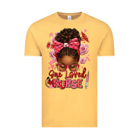 Vintage Mustard one loved nurse afro messy bun Vintage Tee - texasbilliewilder