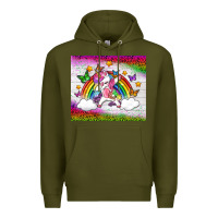 Army Green LGBTQ Dabbbing Unicorn And Rainbow Tumbler Premium Hoodie - BundleAndBundleShop