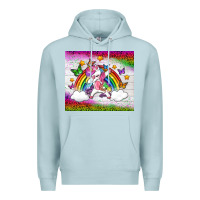 Blue Mist LGBTQ Dabbbing Unicorn And Rainbow Tumbler Premium Hoodie - BundleAndBundleShop