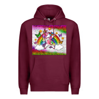 Burgundy LGBTQ Dabbbing Unicorn And Rainbow Tumbler Premium Hoodie - BundleAndBundleShop