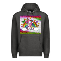 Charcoal Heather LGBTQ Dabbbing Unicorn And Rainbow Tumbler Premium Hoodie - BundleAndBundleShop