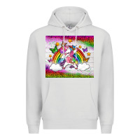 Dove Grey LGBTQ Dabbbing Unicorn And Rainbow Tumbler Premium Hoodie - BundleAndBundleShop