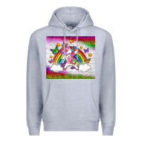 Heather Grey LGBTQ Dabbbing Unicorn And Rainbow Tumbler Premium Hoodie - BundleAndBundleShop