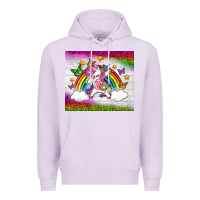 Lilac LGBTQ Dabbbing Unicorn And Rainbow Tumbler Premium Hoodie - BundleAndBundleShop