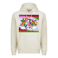 Oatmeal Heather LGBTQ Dabbbing Unicorn And Rainbow Tumbler Premium Hoodie - BundleAndBundleShop