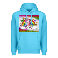 Ocean Blue LGBTQ Dabbbing Unicorn And Rainbow Tumbler Premium Hoodie - BundleAndBundleShop