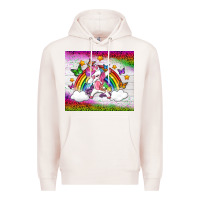 Pale Pink LGBTQ Dabbbing Unicorn And Rainbow Tumbler Premium Hoodie - BundleAndBundleShop