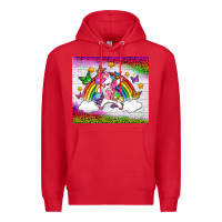 Red LGBTQ Dabbbing Unicorn And Rainbow Tumbler Premium Hoodie - BundleAndBundleShop