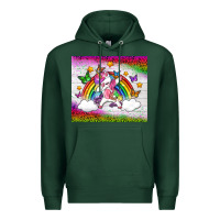 Sports Green LGBTQ Dabbbing Unicorn And Rainbow Tumbler Premium Hoodie - BundleAndBundleShop