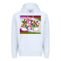 White LGBTQ Dabbbing Unicorn And Rainbow Tumbler Premium Hoodie - BundleAndBundleShop
