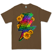 Cacao LGBTQ+ Lightnin' Bolt With Sunflower Premium Tee - BundleAndBundleShop