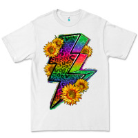White LGBTQ+ Lightnin' Bolt With Sunflower Premium Tee - BundleAndBundleShop