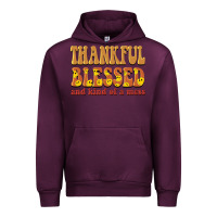 Mauve Wine thankful blessed and kind of a mess Urban Hoodie - BarkalooDesign