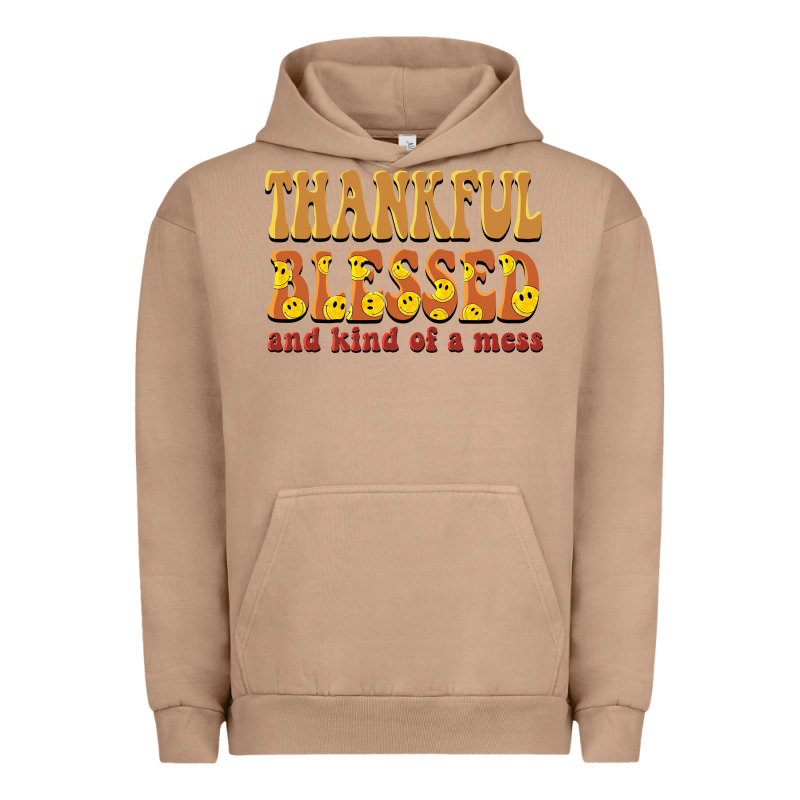 Thankful Blessed And Kind Of A Mess Urban Hoodie by BarkalooDesign | Teevron
