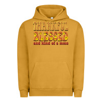 Pigment Peanut Butter thankful blessed and kind of a mess Urban Hoodie - BarkalooDesign