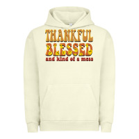 Pigment Pistachio thankful blessed and kind of a mess Urban Hoodie - BarkalooDesign