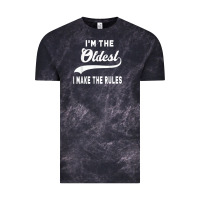 Cloud Black im the oldest i make the rules siblings family Vintage Tee - linhVisuals