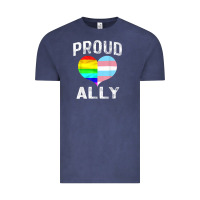 Proud Ally Lgbt Rainbow Heart Gay Pride Month Vintage Tee | Teevron