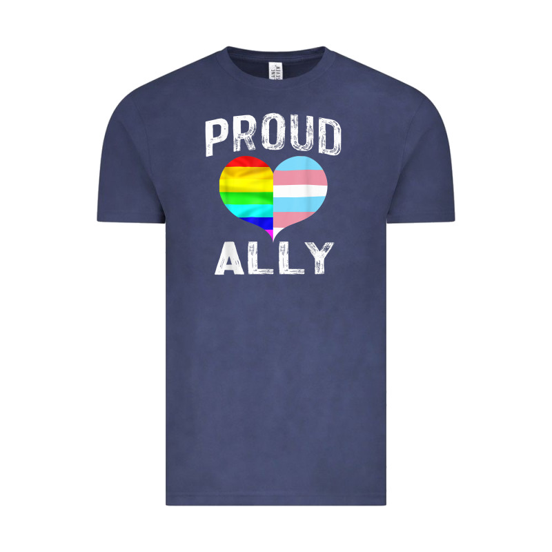 Proud Ally Lgbt Rainbow Heart Gay Pride Month Vintage Tee by linhVisuals | Teevron