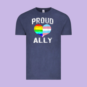 Proud Ally Lgbt Rainbow Heart Gay Pride Month Vintage Tee Designed By Linhvisuals