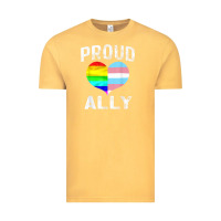 Vintage Mustard proud ally lgbt rainbow heart gay pride month Vintage Tee - linhVisuals