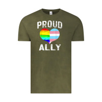 Vintage Olive proud ally lgbt rainbow heart gay pride month Vintage Tee - linhVisuals