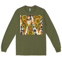 Army Green sunflowers with patterns Long Sleeve Tee - TumblerDesignByShophia