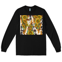 Black sunflowers with patterns Long Sleeve Tee - TumblerDesignByShophia