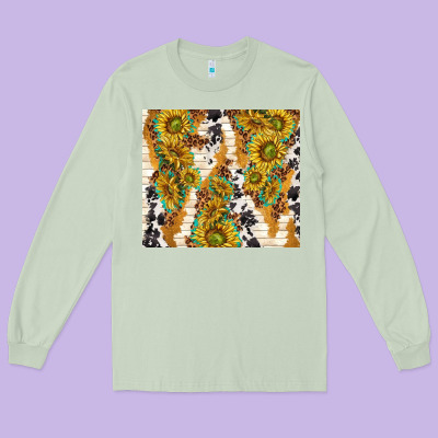Sunflowers With Patterns Long Sleeve Tee Designed By Tumblerdesignbyshophia