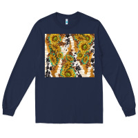 Navy sunflowers with patterns Long Sleeve Tee - TumblerDesignByShophia