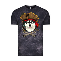 Cloud Black alaskan malamute pirate dog halloween Vintage Tee - linhVisuals
