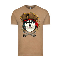 Vintage Coffee alaskan malamute pirate dog halloween Vintage Tee - linhVisuals