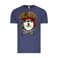 Vintage Denim alaskan malamute pirate dog halloween Vintage Tee - linhVisuals