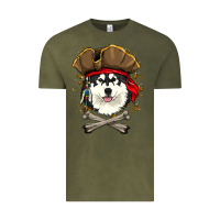 Vintage Olive alaskan malamute pirate dog halloween Vintage Tee - linhVisuals