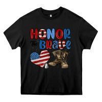 Black honor the brave Heavy Core Tee - MaliasSmallBusiness